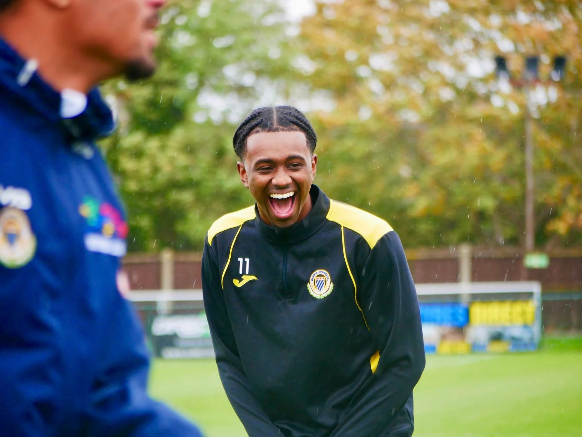 Player smiling